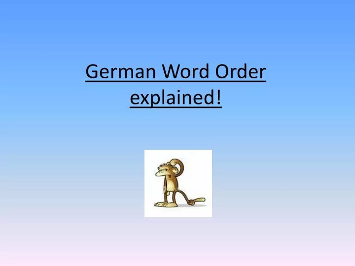 german word order explained