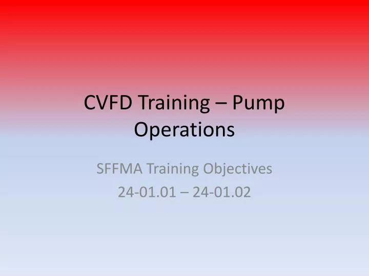 cvfd training pump operations
