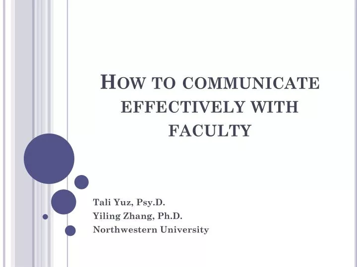 how to communicate effectively with faculty