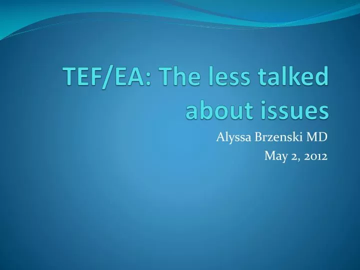 tef ea the less talked about issues