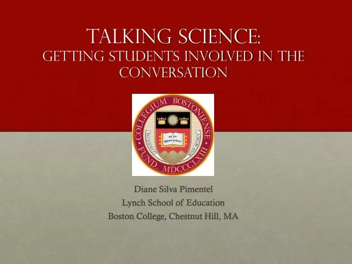 talking science getting students involved in the conversation