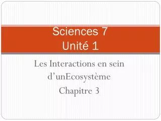 sciences 7 unit 1