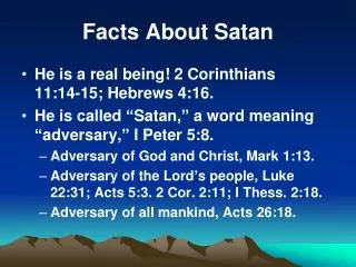 Facts About Satan