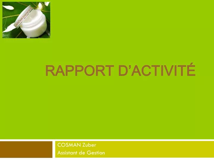 rapport d activit