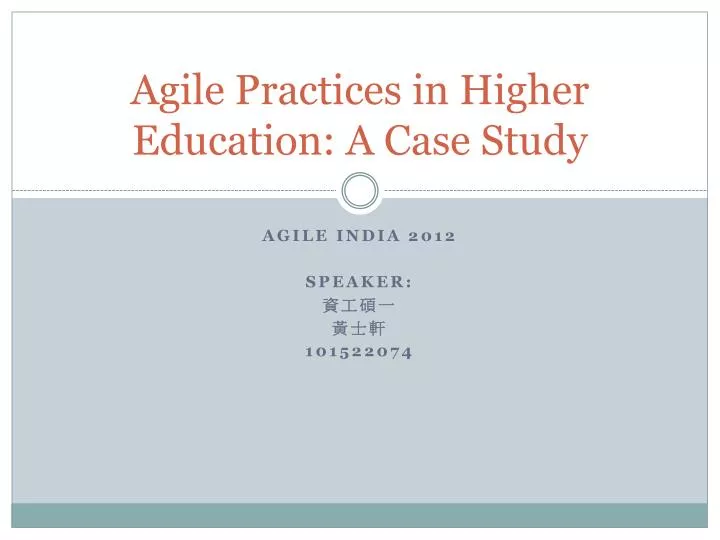 agile practices in higher education a case study