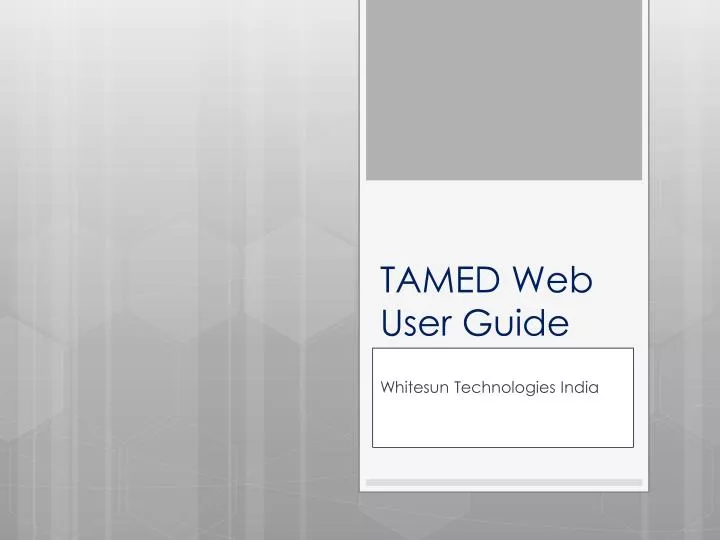 tamed web user guide
