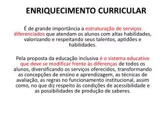 enriquecimento curricular