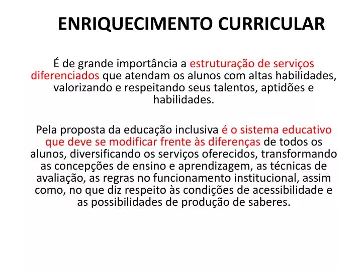 enriquecimento curricular