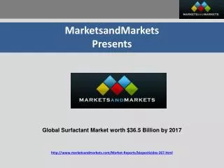 Global Surfactant Market worth $36.5 Billion by 2017