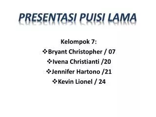 presentasi puisi lama