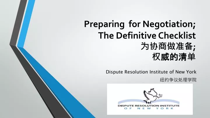 preparing for negotiation the definitive checklist