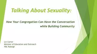 Talking About Sexuality :