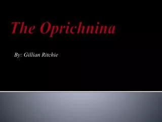 The Oprichnina