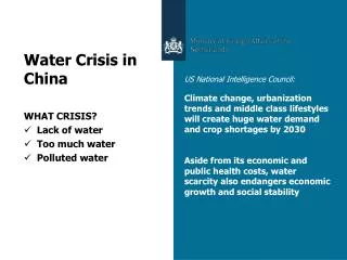 Water Crisis in China