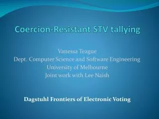 Coercion-Resistant STV tallying