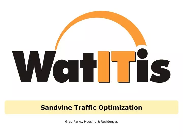 sandvine traffic optimization