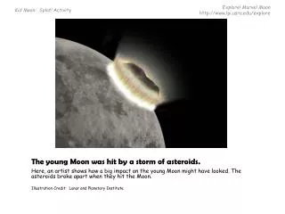 The young Moon was hit by a storm of asteroids.