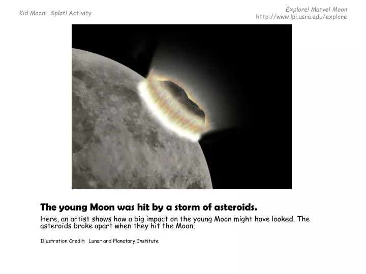the young moon was hit by a storm of asteroids