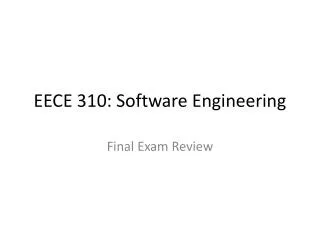 EECE 310: Software Engineering