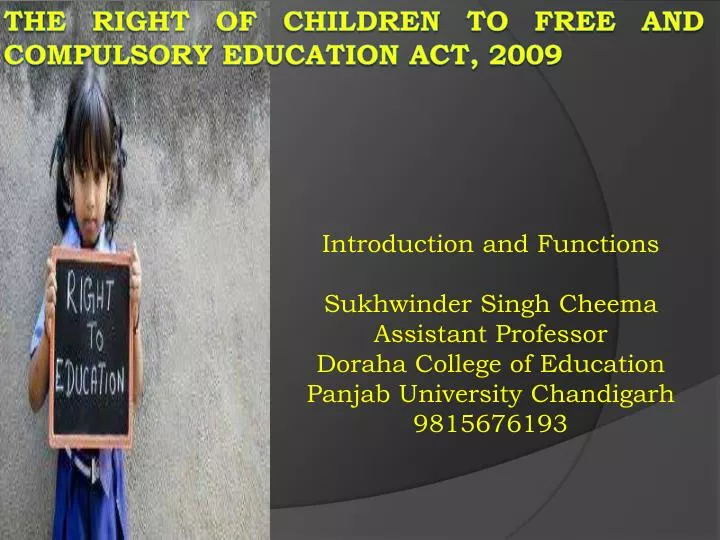 the right of children to free and compulsory education act 2009