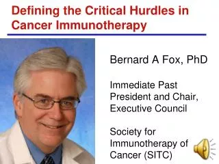 Defining the Critical Hurdles in Cancer Immunotherapy
