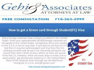 How to get a Green card through Student(F1) Visa: