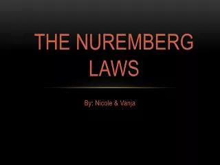 The Nuremberg Laws