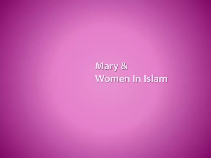 mary women in islam