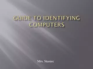 Guide to Identifying Computers
