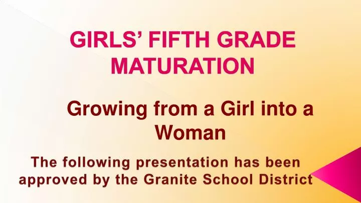 girls fifth grade maturation