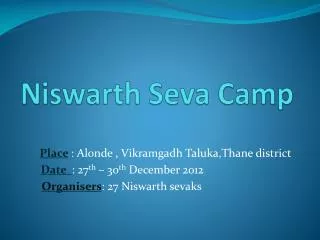 Niswarth Seva Camp