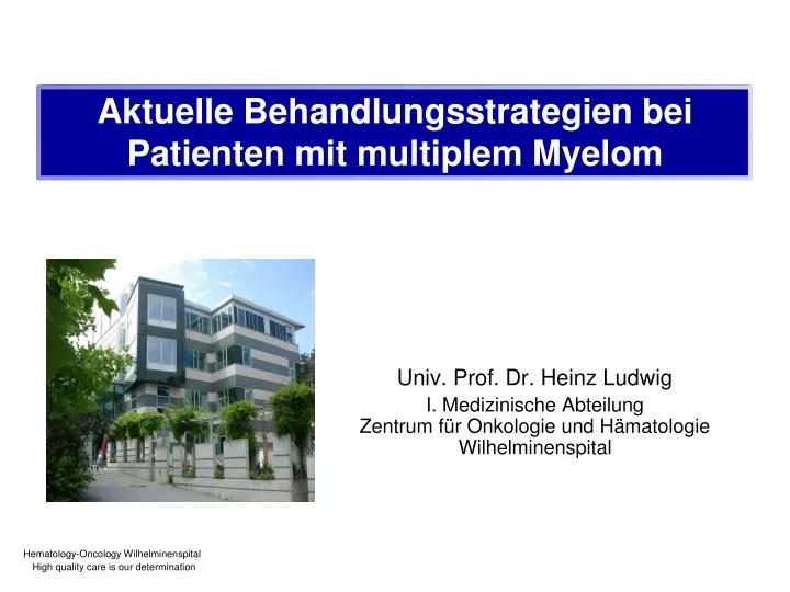 aktuelle behandlungsstrategien bei patienten mit multiplem myelom