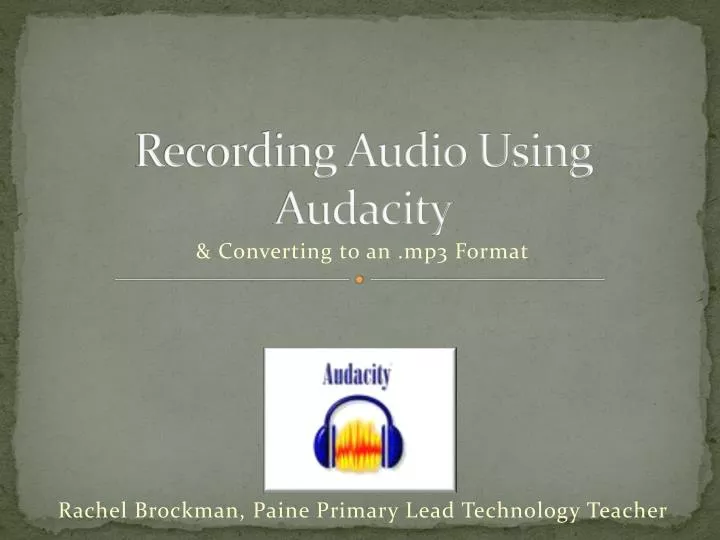 recording audio using audacity