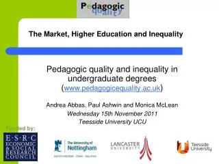 The Market, Higher Education and Inequality