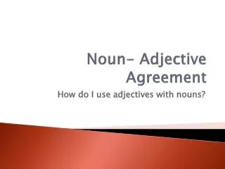 Noun- Adjective Agreement