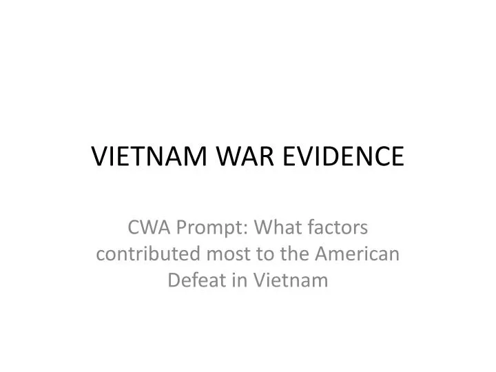 vietnam war evidence