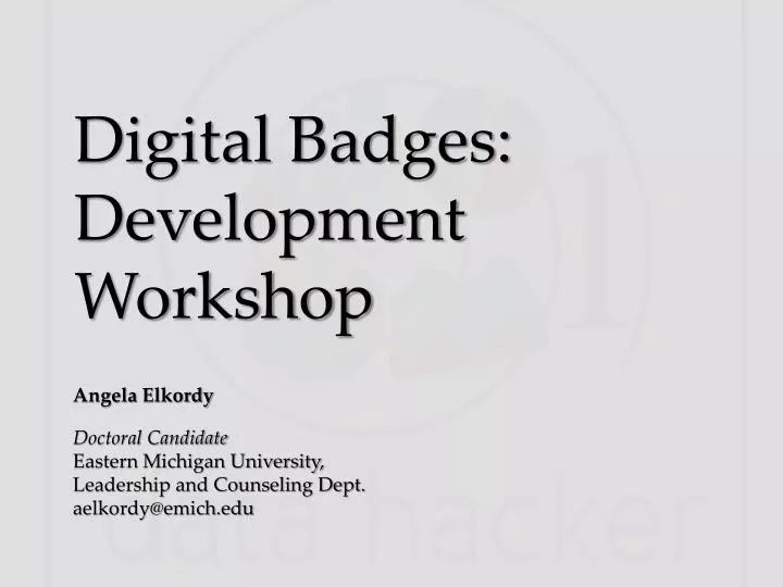 digital badges development workshop