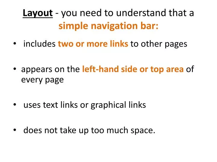 layout you need to understand that a simple navigation bar