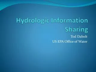 Hydrologic Information Sharing