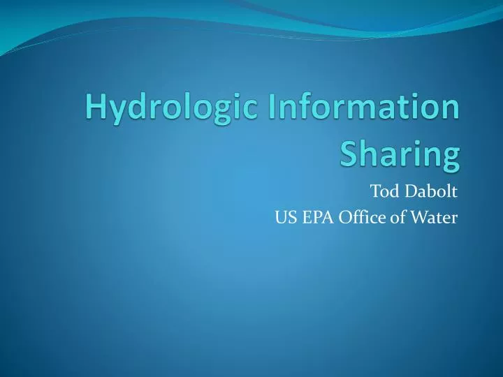 hydrologic information sharing