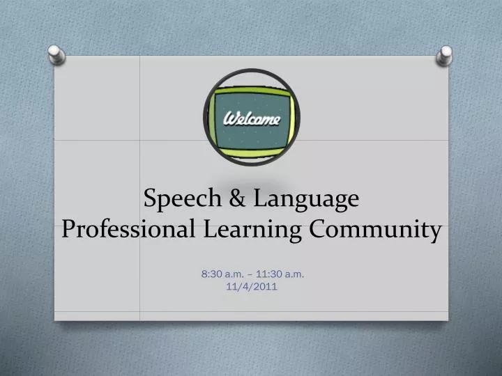 speech language professional learning community