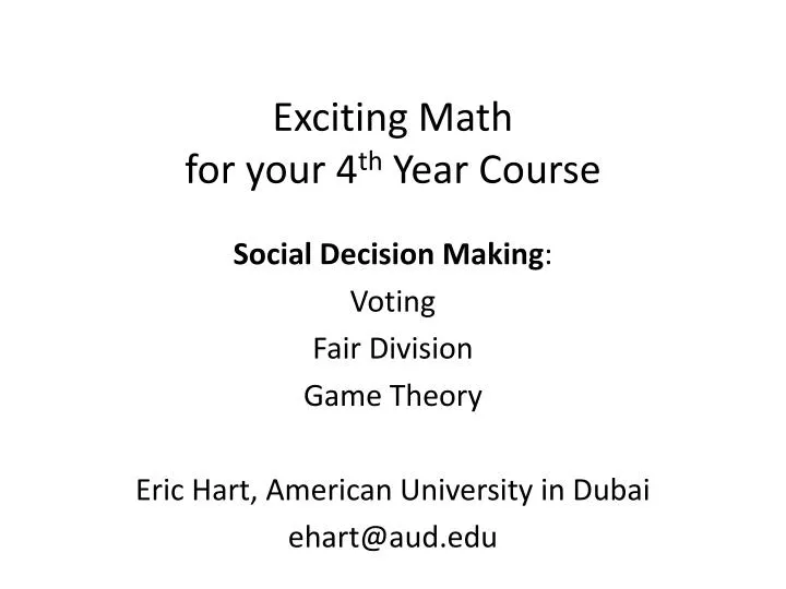 exciting math for y our 4 th year course
