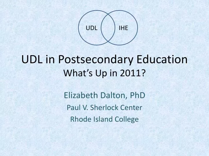 udl in postsecondary education what s up in 2011
