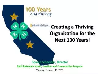 Creating a Thriving Organization for the Next 100 Years!
