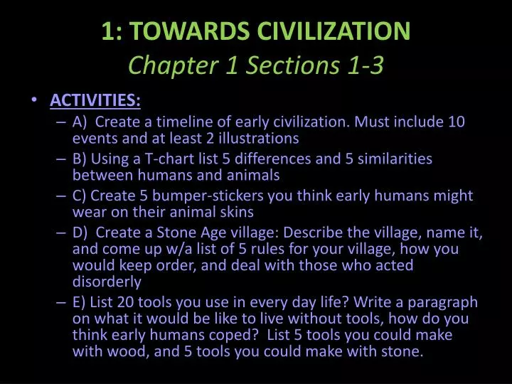 1 towards civilization chapter 1 sections 1 3
