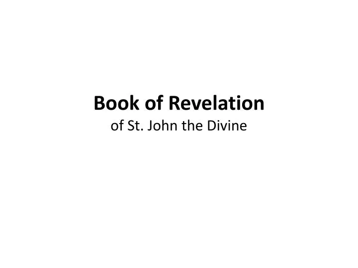 book of revelation of st john the divine