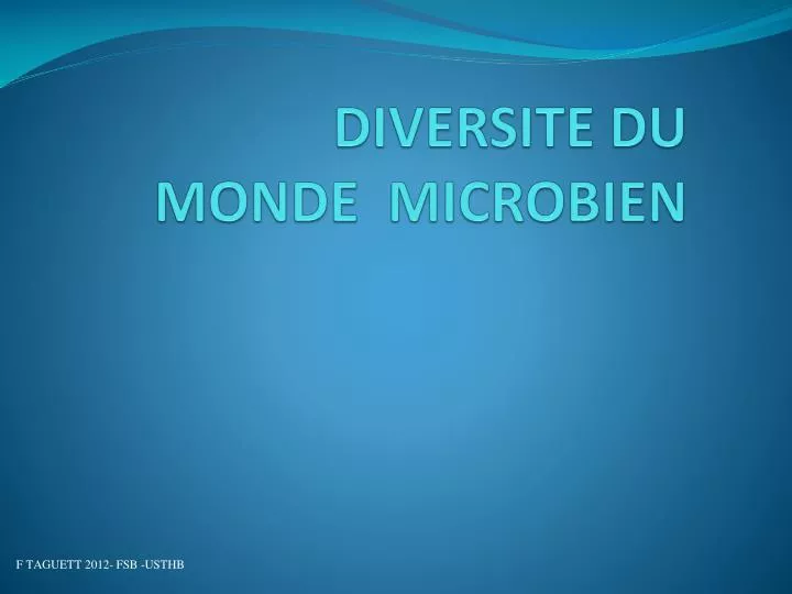 diversite du monde microbien
