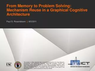 From Memory to Problem Solving: Mechanism Reuse in a Graphical Cognitive Architecture