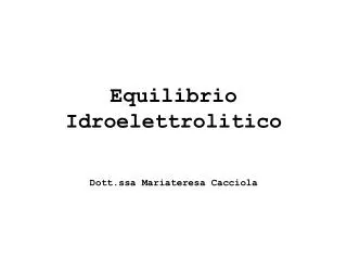 equilibrio idroelettrolitico