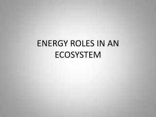 ENERGY ROLES IN AN ECOSYSTEM